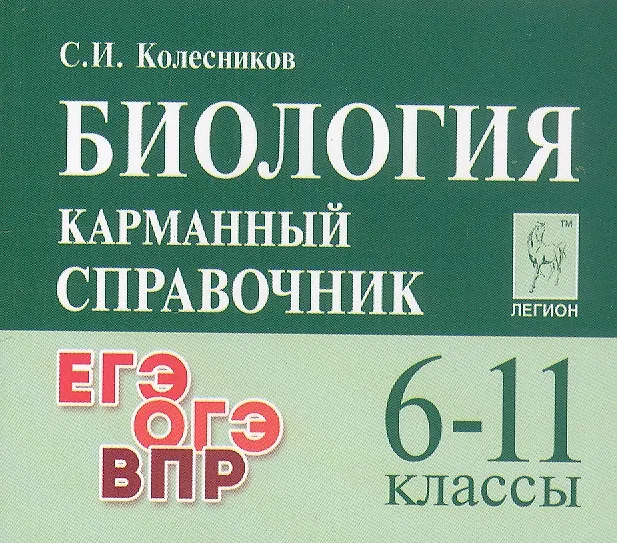Биология 6-11 кл Карманный справочник Уч пособие Колесников СИ