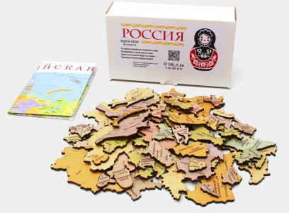 Карта пазл Россия 92 элемента картонная упаковка