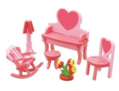 Игрушка деревянная Рыжий кот Мебель для кукол Гостинная Р00213 6+