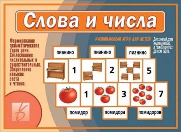 Слова и числа Развивающая игра для детей Пособие Бурдина СВ 3+