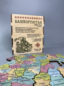 Карта пазл Республика Башкортостан 54 элемента деревянная упаковка