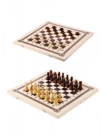 Настольная игра Два в одном Шашки шахматы В-6