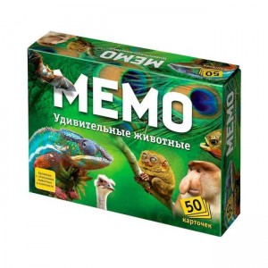 Настольная игра Нескучные игры Мемо Удивительные животные 50 карточек 7207 5+