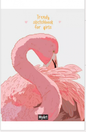 Скетчбук MyArt Trendy Sketchbook for girls Фламинго 64л А5 90г/м 64-7999